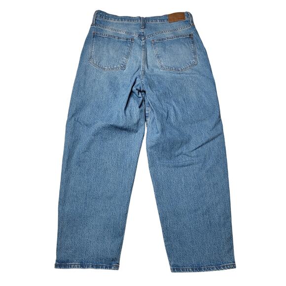 Madewell Balloon Jeans Cropped Medium Light Whistler Wash Baggy Curved Leg 29 - Picture 4 of 11